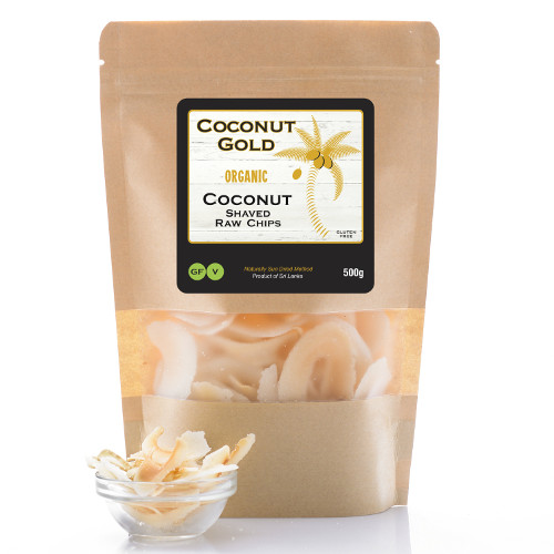 shaved raw coconut chips